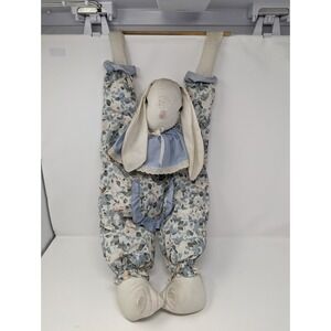 Vintage Handmade Bunny w Pockets Hanging on Easter Cottagecore Rabbit Wall Decor